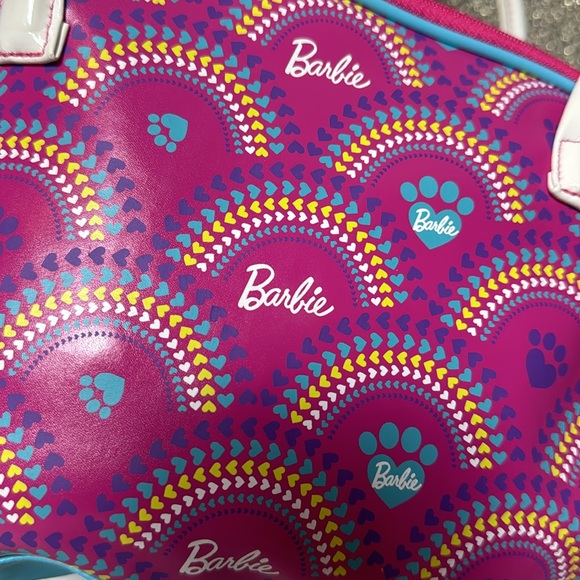 Barbie small glitter bowler bag purse clear pocket double zip top handbag - Picture 6 of 10